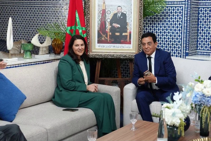 محمد جودار الأمين العام لحزب الاتحاد الدستوري وفاطمة الزهراء المنصوري رئيسة الحكومة المعينة - الحقوق محفوظة
