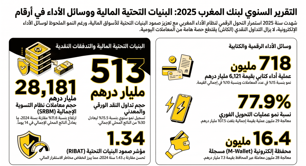 ملخص لتقرير بنك المغرب - إنفوغرافيك